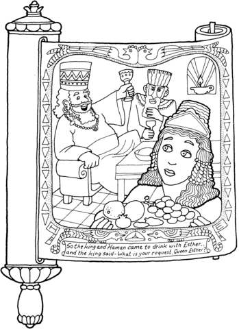 Megillat Esther And Haman Coloring Page